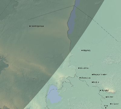 Map of the eclipse path across Uzbekistan on 03/15/2249