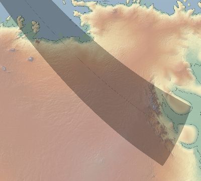 Map of the eclipse path across Antarctica on 09/07/2249