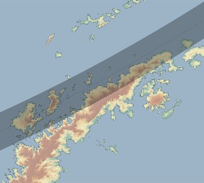 Map of the eclipse path across Antarctica on 01/22/2251