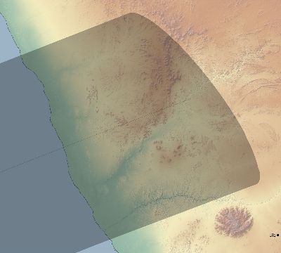 Map of the eclipse path across Namibia on 01/22/2251