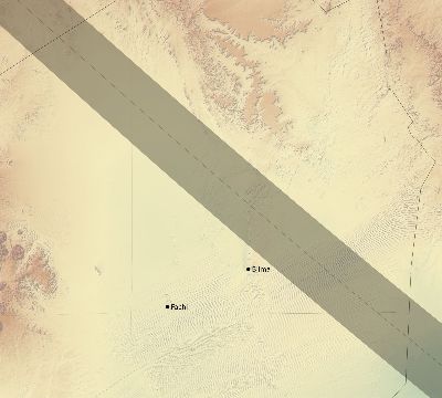 Map of the eclipse path across Niger on 07/19/2251