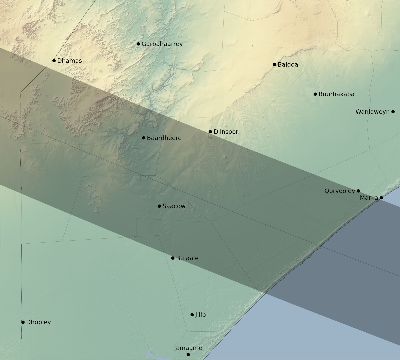 Map of the eclipse path across Somalia on 07/19/2251