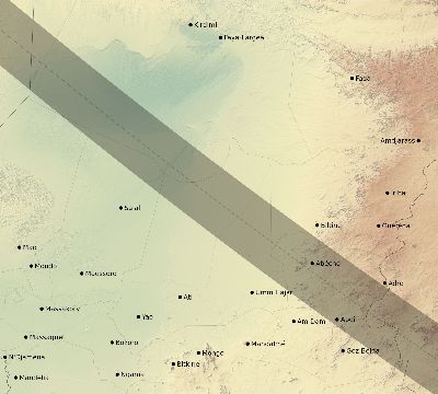 Map of the eclipse path across Chad on 07/19/2251