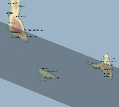 Map of the eclipse path across Comoros on 01/12/2252