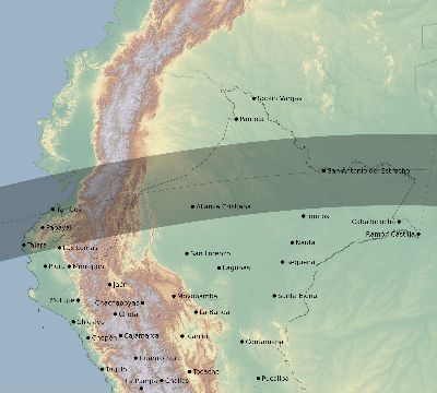 Map of the eclipse path across Peru on 07/07/2252