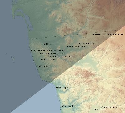 Map of the eclipse path across Mexico on 12/31/2252