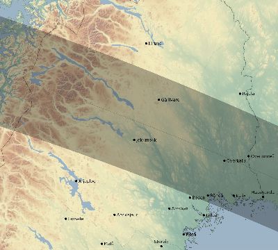 Map of the eclipse path across Sweden on 05/17/2254