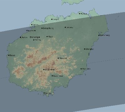 Map of the eclipse path across China on 05/07/2255
