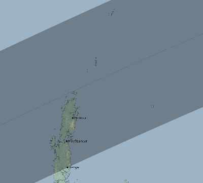 Map of the eclipse path across India on 05/07/2255