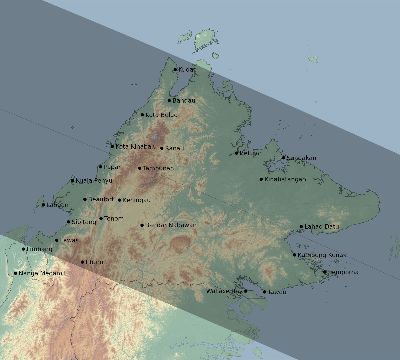 Map of the eclipse path across Malaysia on 10/31/2255