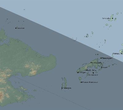 Map of the eclipse path across Philippines on 10/31/2255