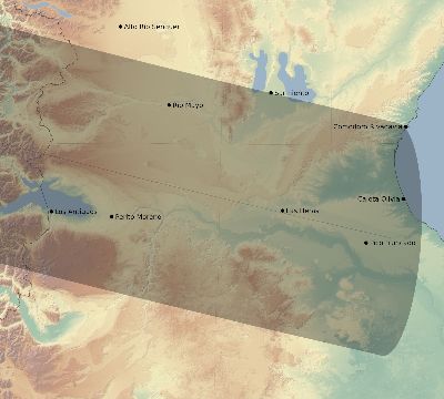 Map of the eclipse path across Argentina on 08/29/2258