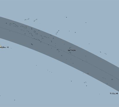 Map of the eclipse path across French Polynesia on 08/29/2258