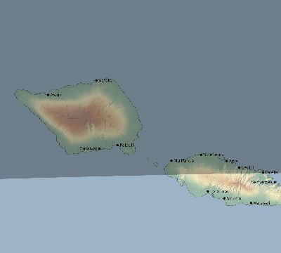Map of the eclipse path across Samoa on 08/29/2258