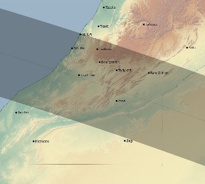 Map of the eclipse path across Morocco on 08/19/2259