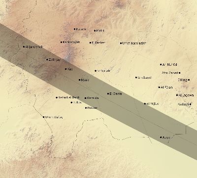 Map of the eclipse path across Sudan on 08/19/2259