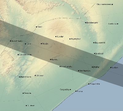 Map of the eclipse path across Somalia on 08/19/2259
