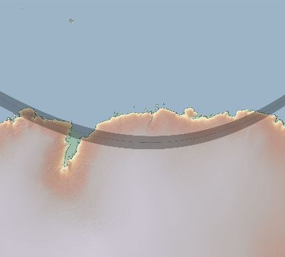 Map of the eclipse path across Antarctica on 02/12/2260