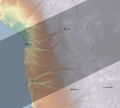 Map of the eclipse path across Chile on 06/17/2262