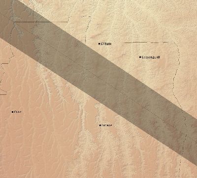 Map of the eclipse path across Angola on 12/12/2262