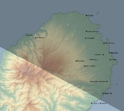 Map of the eclipse path across São Tomé and Príncipe on 12/12/2262