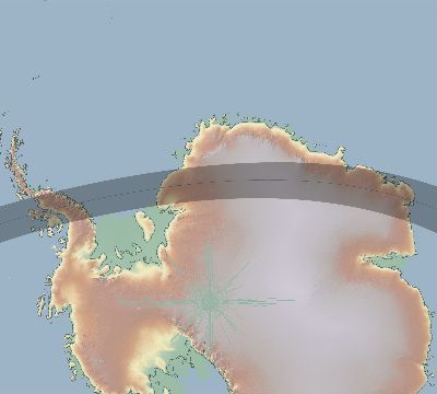 Map of the eclipse path across Antarctica on 12/01/2263