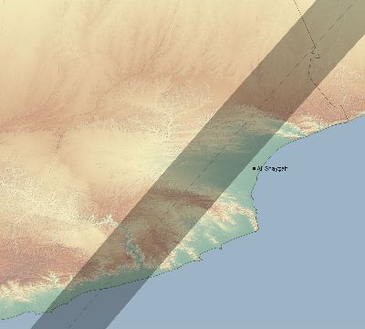 Map of the eclipse path across Yemen on 04/06/2266