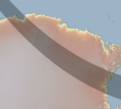 Map of the eclipse path across Antarctica on 09/19/2267