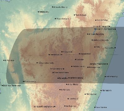 Map of the eclipse path across Madagascar on 09/19/2267