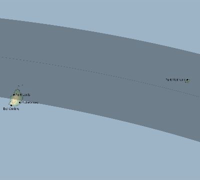 Map of the eclipse path across Mauritius on 09/19/2267
