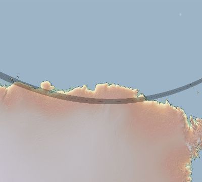 Map of the eclipse path across Antarctica on 02/02/2269