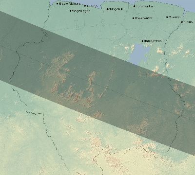 Map of the eclipse path across Suriname on 07/29/2269