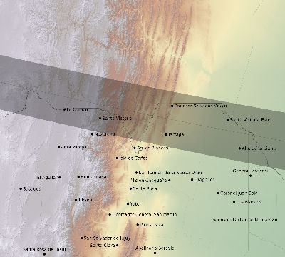 Map of the eclipse path across Argentina on 01/22/2270