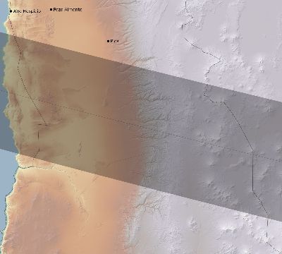 Map of the eclipse path across Chile on 01/22/2270