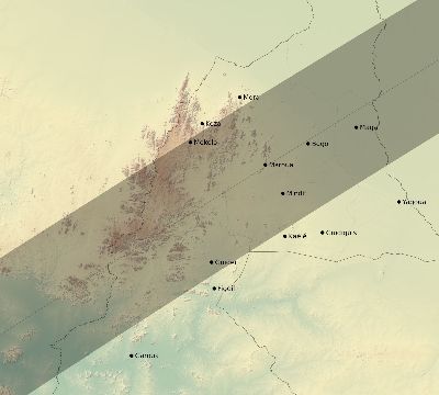Map of the eclipse path across Cameroon on 01/22/2270