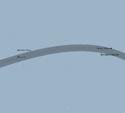 Map of the eclipse path across Kiribati on 07/18/2270