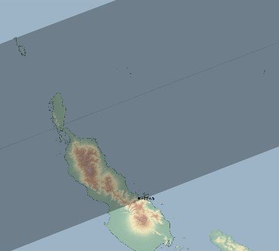 Map of the eclipse path across Papua New Guinea on 07/18/2270