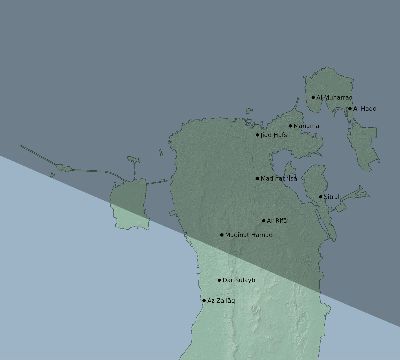 Map of the eclipse path across Bahrain on 01/12/2271
