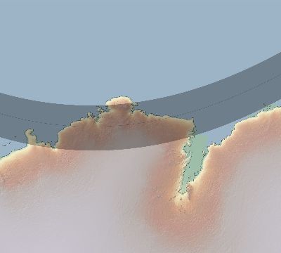 Map of the eclipse path across Antarctica on 11/21/2272