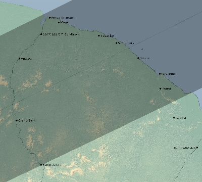Map of the eclipse path across French Guiana on 05/17/2273