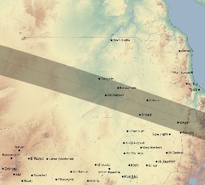 Map of the eclipse path across Sudan on 05/17/2273