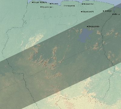 Map of the eclipse path across Suriname on 05/17/2273