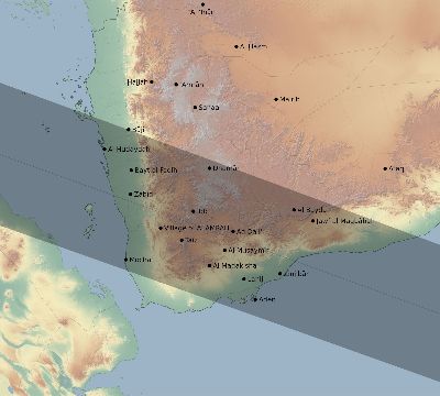 Map of the eclipse path across Yemen on 05/17/2273