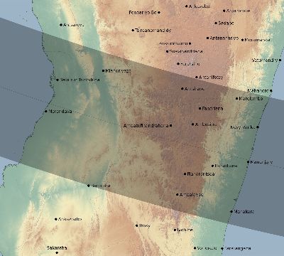 Map of the eclipse path across Madagascar on 11/10/2273