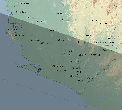 Map of the eclipse path across Sierra Leone on 11/10/2273