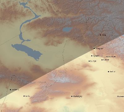 Map of the eclipse path across China on 03/16/2276