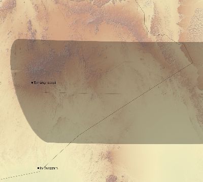 Map of the eclipse path across Algeria on 03/16/2276