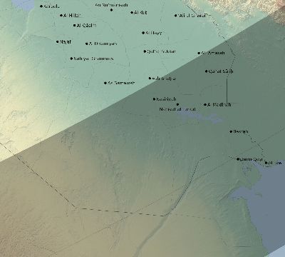 Map of the eclipse path across Iraq on 03/16/2276