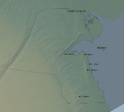 Map of the eclipse path across Kuwait on 03/16/2276