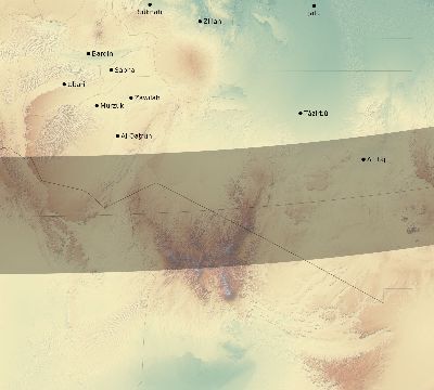 Map of the eclipse path across Libya on 03/16/2276